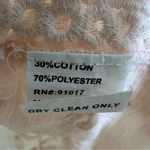 Solitaire M Pink Floral Embroidered Short Sleeve Open Front Cardigan Kimono - Picture 8 of 8